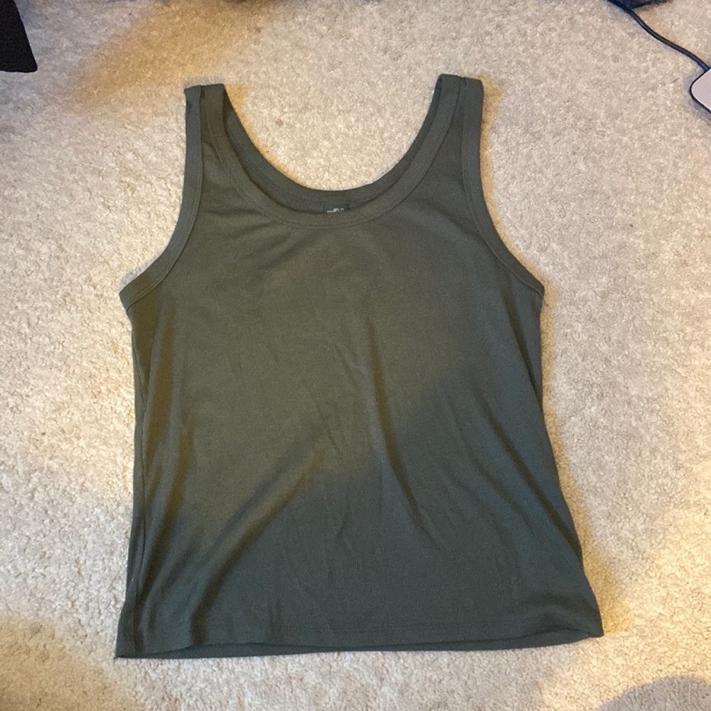 Olive green tank top
